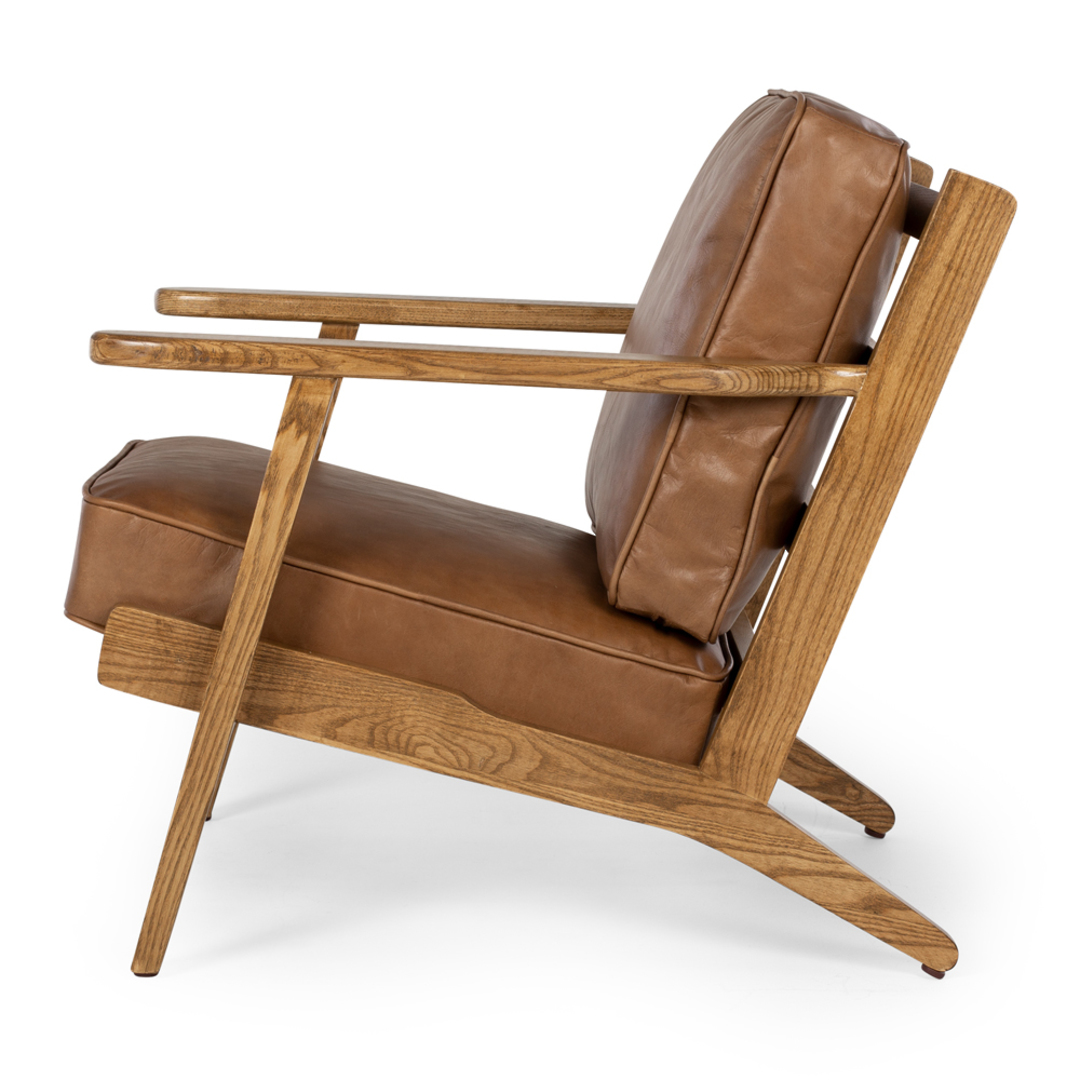 Hudson Armchair Tan Leather image 2